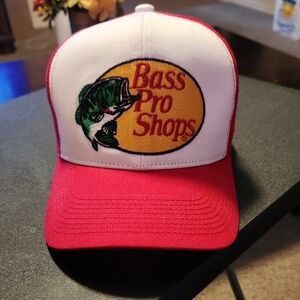 Bass Pro Shops Red and White Largemouth Bass Cap